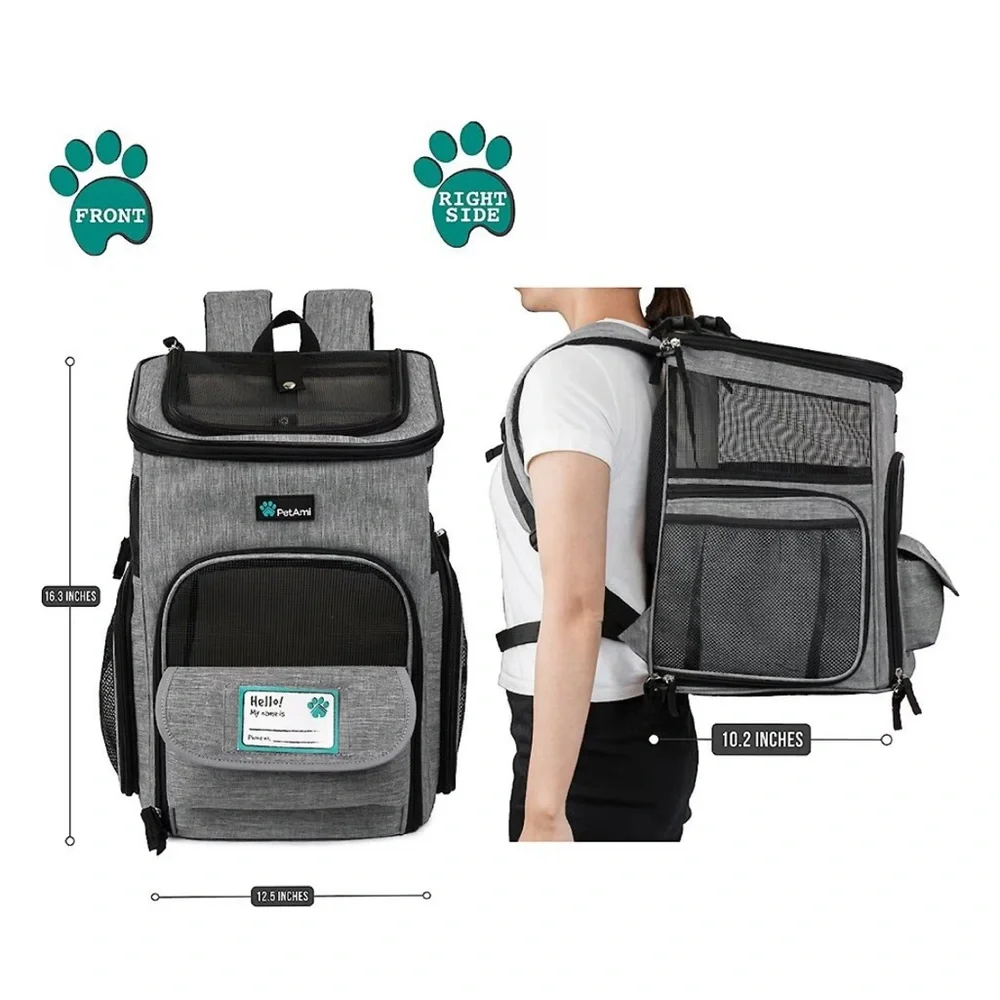 Gray Dog Carrier Backpack